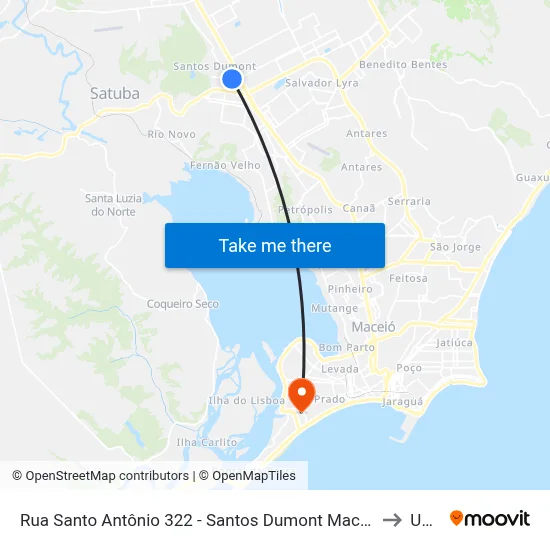 Rua Santo Antônio 322 - Santos Dumont Maceió - Al República Federativa Do Brasil to Uncisal map