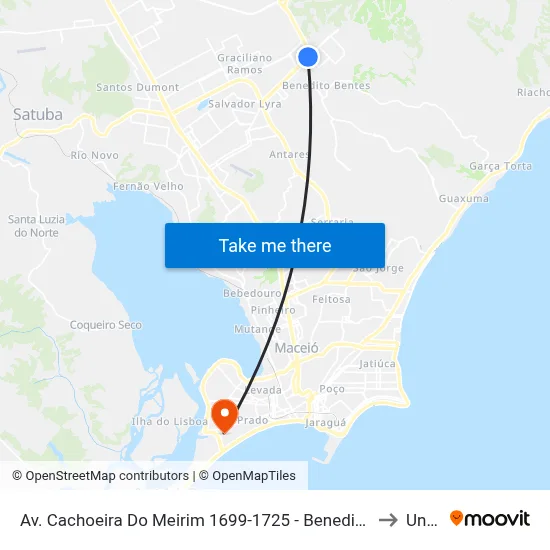 Av. Cachoeira Do Meirim 1699-1725 - Benedito Bentes Maceió - Al Brasil to Uncisal map