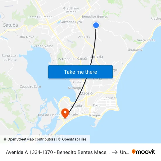 Avenida A 1334-1370 - Benedito Bentes Maceió - Al República Federativa Do Brasil to Uncisal map