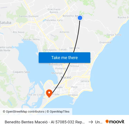 Benedito Bentes Maceió - Al 57085-032 República Federativa Do Brasil to Uncisal map