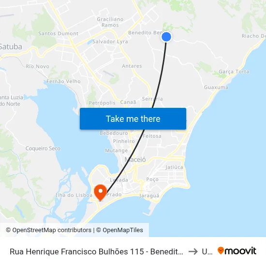 Rua Henrique Francisco Bulhões 115 - Benedito Bentes Maceió - Al 57085-038 República Federativa Do Brasil to Uncisal map