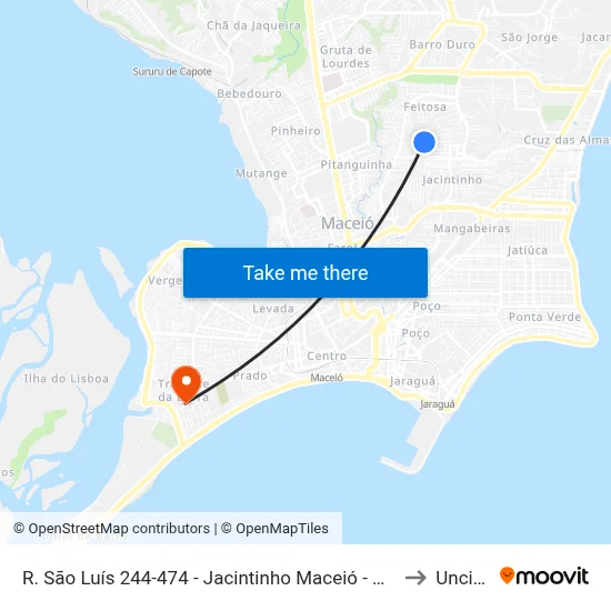 R. São Luís 244-474 - Jacintinho Maceió - Al Brasil to Uncisal map