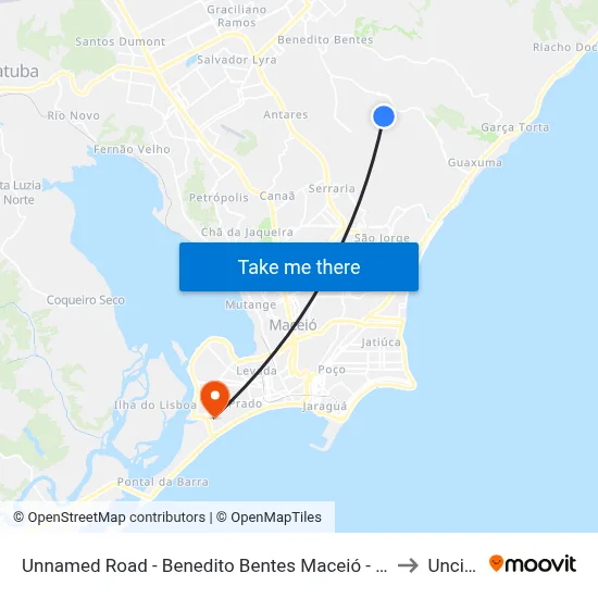 Unnamed Road - Benedito Bentes Maceió - Al Brasil to Uncisal map