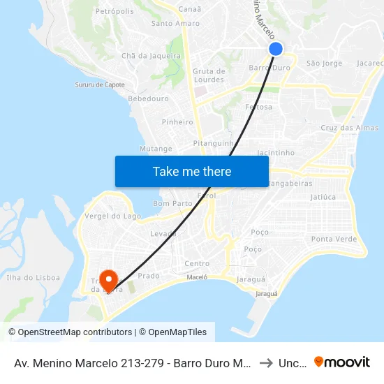 Av. Menino Marcelo 213-279 - Barro Duro Maceió - Al Brasil to Uncisal map