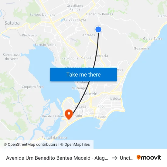 Avenida Um Benedito Bentes Maceió - Alagoas Brasil to Uncisal map
