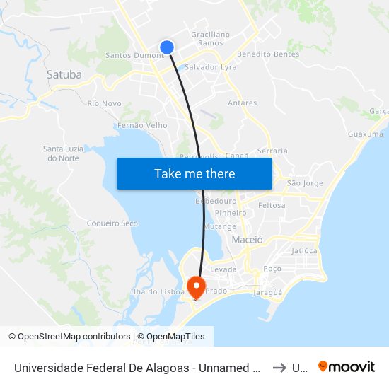 Universidade Federal De Alagoas - Unnamed Road - Cidade Universitária Maceió - Al Brasil to Uncisal map