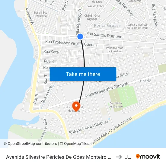 Avenida Silvestre Péricles De Góes Monteiro 2986-3044 - Ponta Grossa Maceió - Al Brasil to Uncisal map