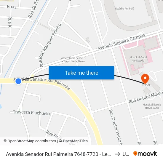 Avenida Senador Rui Palmeira 7648-7720 - Levada Maceió - Al República Federativa Do Brasil to Uncisal map