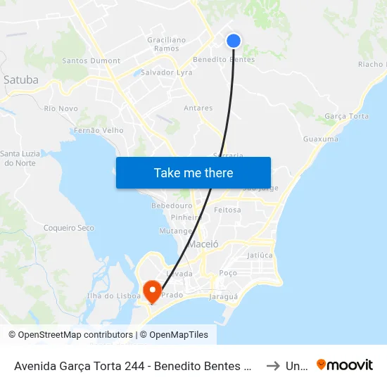 Avenida Garça Torta 244 - Benedito Bentes Maceió - Al 57084-615 Brasil to Uncisal map