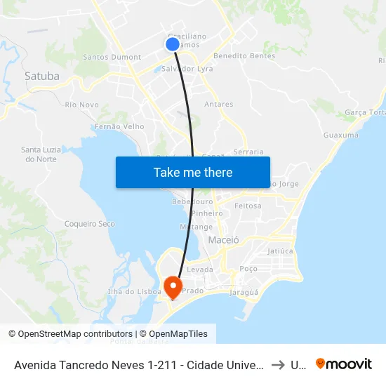 Avenida Tancredo Neves 1-211 - Cidade Universitária Maceió - Al República Federativa Do Brasil to Uncisal map