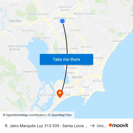 R. Jaíro Marquês Luz 313-339 - Santa Lúcia Maceió - Al Brasil to Uncisal map