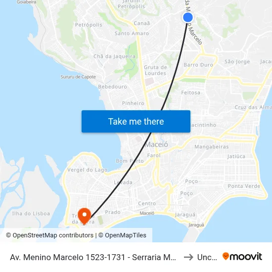 Av. Menino Marcelo 1523-1731 - Serraria Maceió - Al Brazil to Uncisal map
