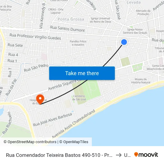 Rua Comendador Teixeira Bastos 490-510 - Prado Maceió - Al 57010-300 República Federativa Do Brasil to Uncisal map