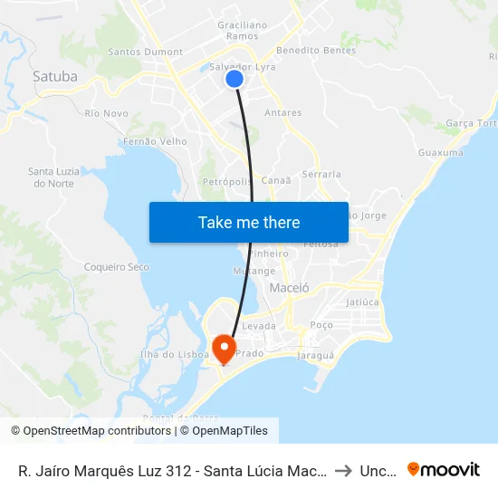 R. Jaíro Marquês Luz 312 - Santa Lúcia Maceió - Al Brasil to Uncisal map