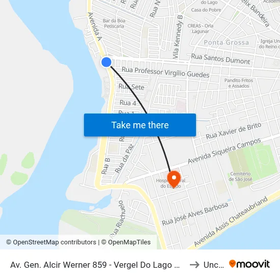 Av. Gen. Alcir Werner 859 - Vergel Do Lago Maceió - Al Brasil to Uncisal map
