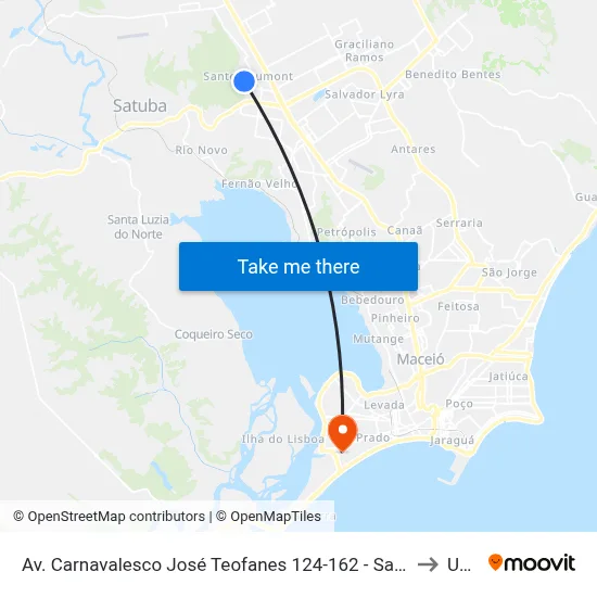 Av. Carnavalesco José Teofanes 124-162 - Santos Dumont Maceió - Al 57075-530 Brasil to Uncisal map