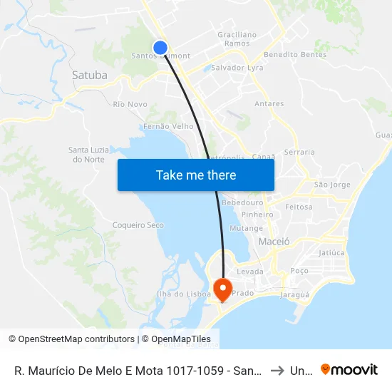 R. Maurício De Melo E Mota 1017-1059 - Santos Dumont Maceió - Al Brasil to Uncisal map