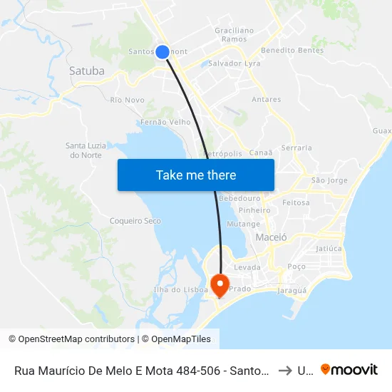 Rua Maurício De Melo E Mota 484-506 - Santos Dumont Maceió - Al 57075-655 República Federativa Do Brasil to Uncisal map
