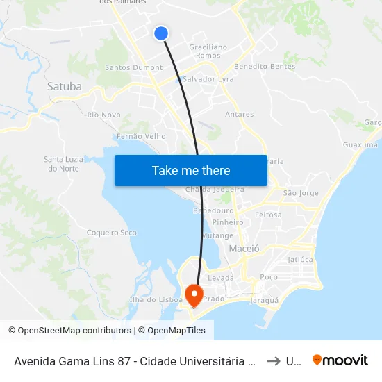 Avenida Gama Lins 87 - Cidade Universitária Maceió - Al República Federativa Do Brasil to Uncisal map