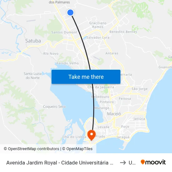 Avenida Jardim Royal - Cidade Universitária Maceió - Al República Federativa Do Brasil to Uncisal map