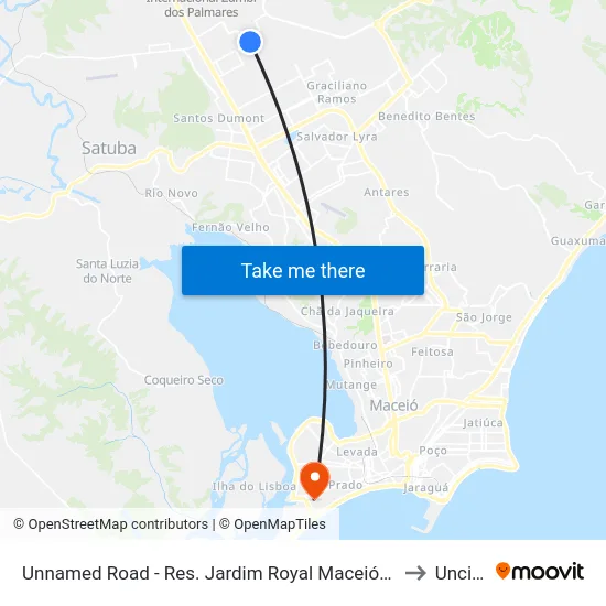 Unnamed Road - Res. Jardim Royal Maceió - Al Brasil to Uncisal map