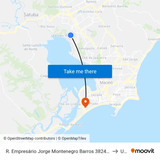 R. Empresário Jorge Montenegro Barros 3824-3898 - Santa Amelia Maceió - Al 57063-000 Brasil to Uncisal map