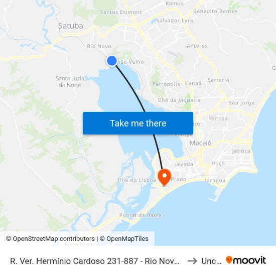 R. Ver. Hermínio Cardoso 231-887 - Rio Novo Maceió - Al Brasil to Uncisal map
