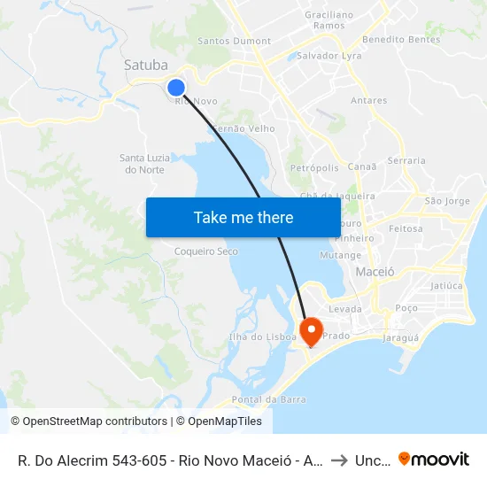 R. Do Alecrim 543-605 - Rio Novo Maceió - Al 57070-500 Brasil to Uncisal map