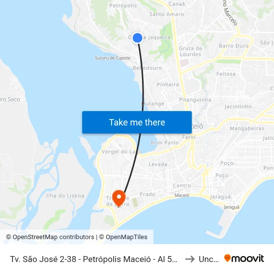 Tv. São José 2-38 - Petrópolis Maceió - Al 57062-770 Brasil to Uncisal map
