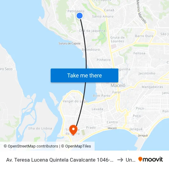 Av. Teresa Lucena Quintela Cavalcante 1046-1084 - Petrópolis Maceió - Al Brasil to Uncisal map