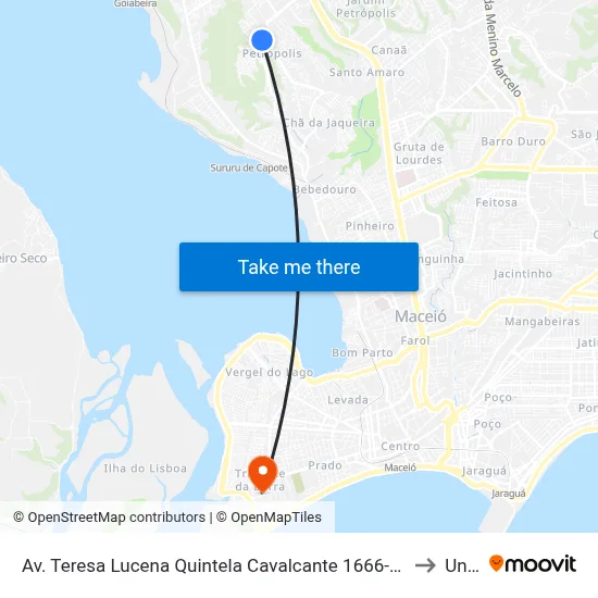 Av. Teresa Lucena Quintela Cavalcante 1666-1724 - Petrópolis Maceió - Al Brasil to Uncisal map