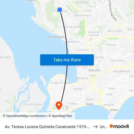 Av. Teresa Lucena Quintela Cavalcante 1519-1587 - Petrópolis Maceió - Al Brasil to Uncisal map