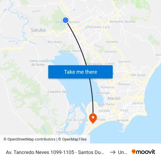 Av. Tancredo Neves 1099-1105 - Santos Dumont Maceió - Al Brasil to Uncisal map