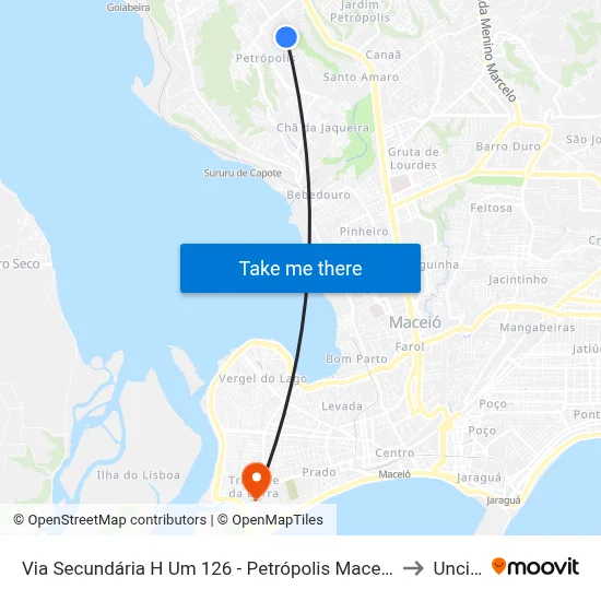 Via Secundária H Um 126 - Petrópolis Maceió - Al Brasil to Uncisal map
