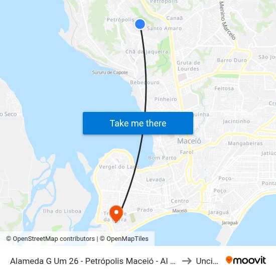 Alameda G Um 26 - Petrópolis Maceió - Al Brasil to Uncisal map