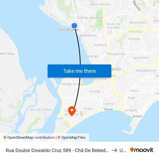 Rua Doutor Oswaldo Cruz 589 - Chã De Bebedouro Maceió - Al República Federativa Do Brasil to Uncisal map