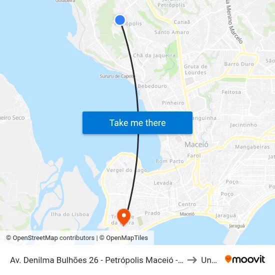 Av. Denilma Bulhões 26 - Petrópolis Maceió - Al 57160-000 Brasil to Uncisal map
