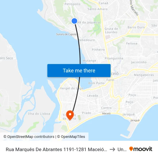 Rua Marquês De Abrantes 1191-1281 Maceió - Al República Federativa Do Brasil to Uncisal map