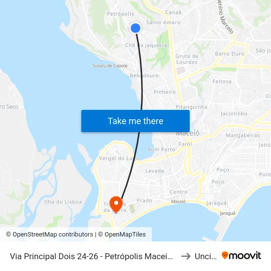 Via Principal Dois 24-26 - Petrópolis Maceió - Al Brasil to Uncisal map