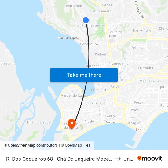 R. Dos Coqueiros 68 - Chã Da Jaqueira Maceió - Al 57052-556 Brasil to Uncisal map
