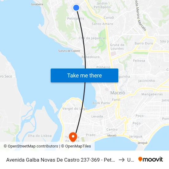 Avenida Galba Novas De Castro 237-369 - Petrópolis Maceió - Al República Federativa Do Brasil to Uncisal map