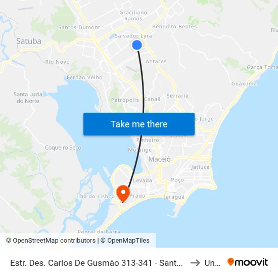 Estr. Des. Carlos De Gusmão 313-341 - Santa Lúcia Maceió - Al Brazil to Uncisal map