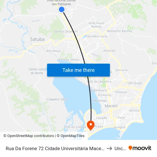 Rua Da Forene 72 Cidade Universitária Maceió - Alagoas Brasil to Uncisal map