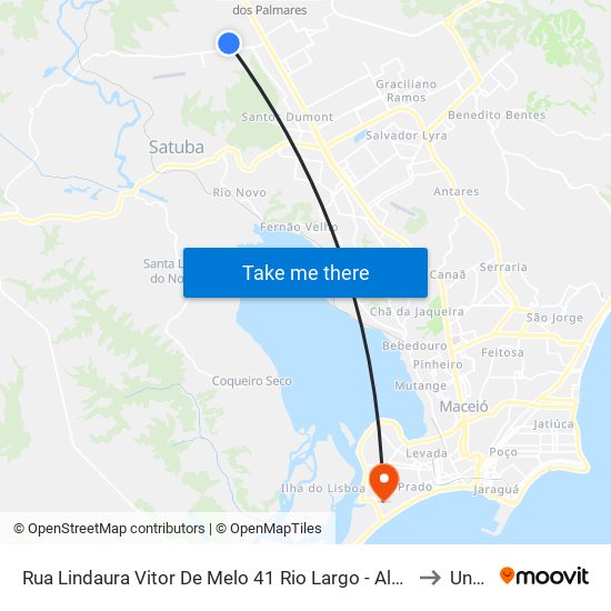 Rua Lindaura Vitor De Melo 41 Rio Largo - Alagoas 57100-000 Brasil to Uncisal map