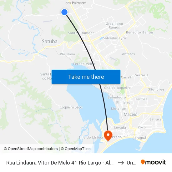 Rua Lindaura Vitor De Melo 41 Rio Largo - Alagoas 57100-000 Brasil to Uncisal map