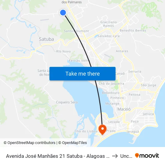 Avenida José Manhães 21 Satuba - Alagoas 57120-000 Brasil to Uncisal map