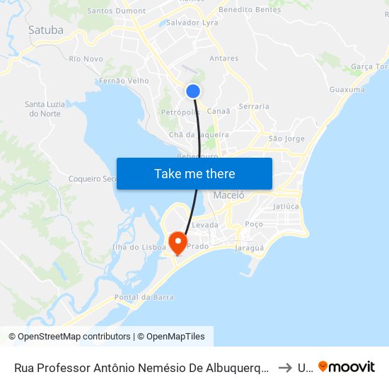 Rua Professor Antônio Nemésio De Albuquerque 1-11 - Jardim Petrópolis Maceió - Al 57080-640 República Federativa Do Brasil to Uncisal map