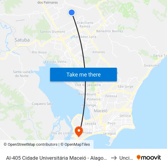 Al-405 Cidade Universitária Maceió - Alagoas Brasil to Uncisal map