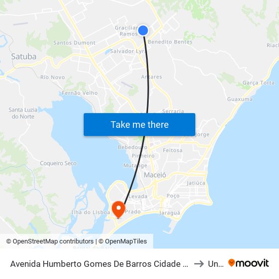 Avenida Humberto Gomes De Barros Cidade Universitária Maceió - Alagoas Brasil to Uncisal map