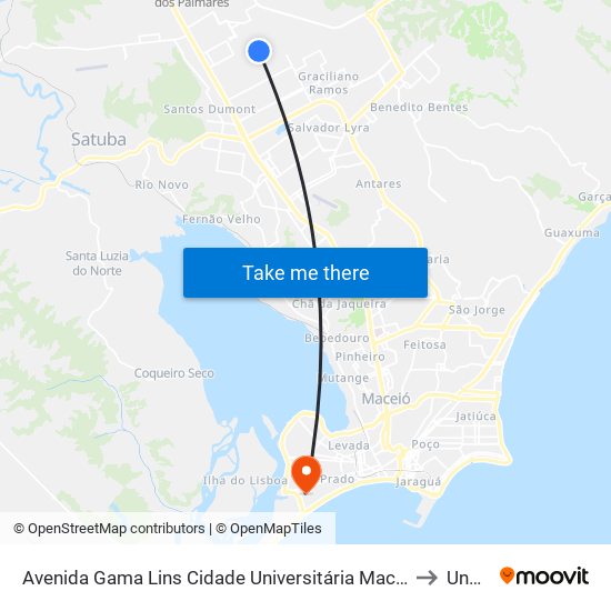 Avenida Gama Lins Cidade Universitária Maceió - Alagoas Brasil to Uncisal map